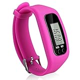 Bomxy Fitness Tracker Watch, Simply Operation Walking Running Pedometer with Calorie Burning and Steps Counting (Rose-red)