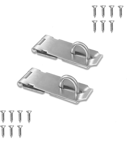 4-Pack 2.5" Door Padlock Hasps | Stainless Steel Security Hasp Latch For Gates & Sheds