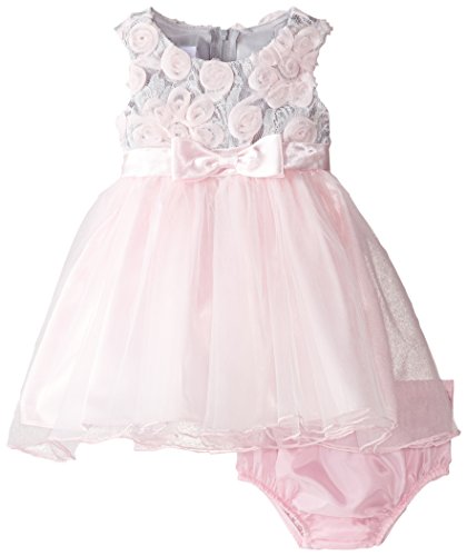 Bonnie Baby Baby Girls\' Bonaz Lace Hi Low Dress, Pink, 18 Months