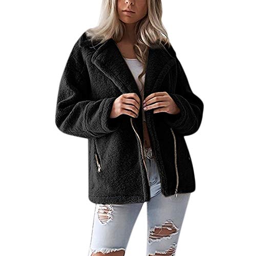 Misaky Women's Overcoat Winter Warm Casual Jacket Winter Warm Parka Outwear Coat Outercoat(Black, XXXL)