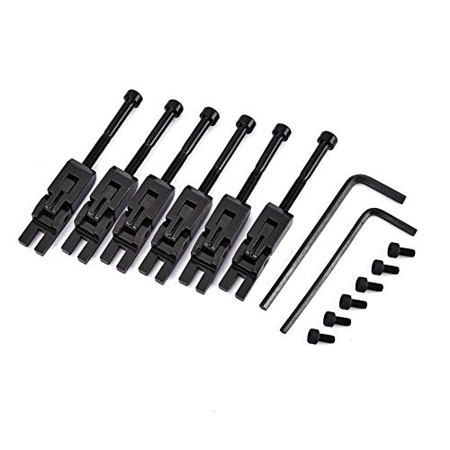 Difcuy 6Pcs Double Locking System Strings Saddles Replacement for Floyd Rose Guitar Tremolo Bridge Instrument Accessories Black
