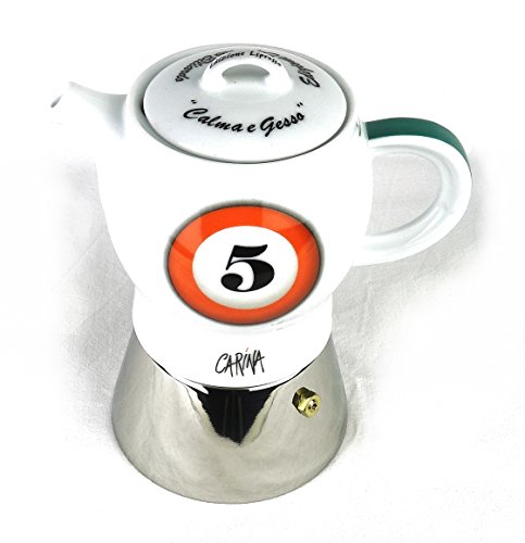 Moka Consorten Espressokocher »Carina biliardo« | Edelstahl und weißes Porzellan | Höhe: 18 cm | Füllmenge: 210 ml… – Bild 7