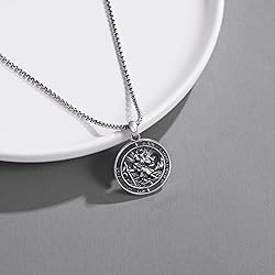 DOTBJ St Christopher Round Medal Necklace, 925