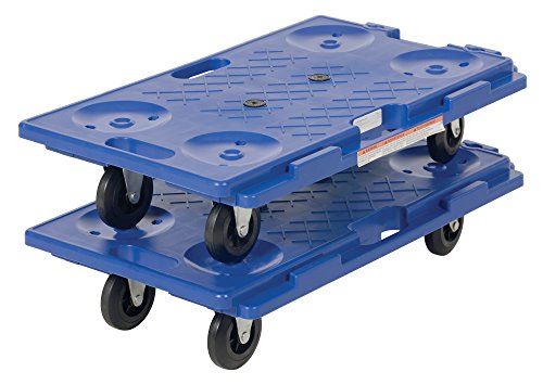 image for Vestil PCS-1626 Plastic Interlocking Dolly with Polypropylene Caster, 
