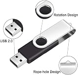 FEBNISCTE 32GB USB Flash Drive 10 Pack Black Swivel USB 2.0 Pendrive w/ Lanyards view 4