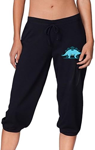 Funny Sunshine Dinasor Fashion Summer Cropped Trousers For Women Black