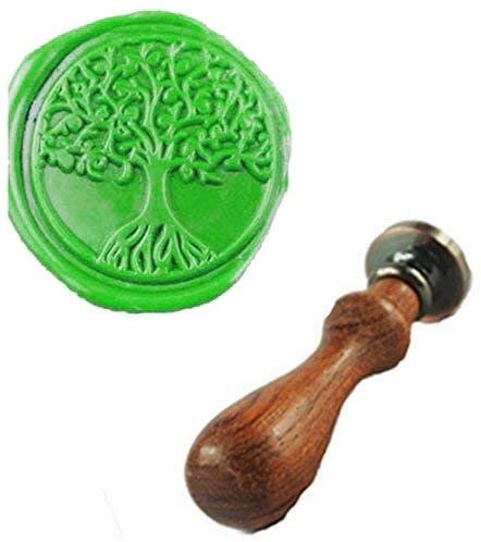 MNYR Tree of Life Custom Logo Wedding Invitations Wax Seal Sealing Stamp Rosewood Handle Set