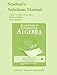 Student Solutions Manual for Elementary & Intermediate Algebra