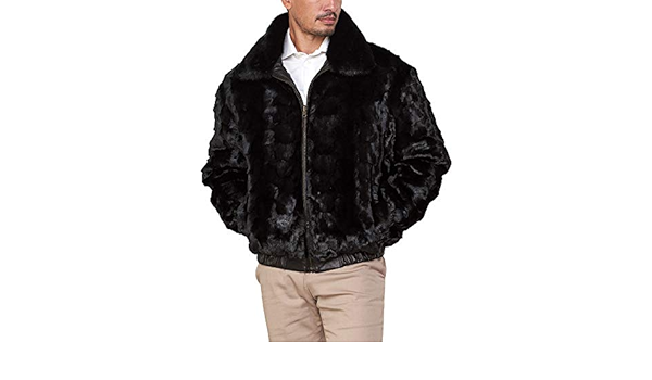 reversible mink leather bomber jacket