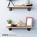 PIPE DECOR Industrial Pipe Shelf Brackets, 6 Inch, 4 Pack – Wall Mounted Double Flange Floating Shelf Hardware, Rustic Vintage-Style Shelving Support Set