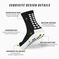 YUFREE SUN Men's Soccer Socks - Non Skid Anti Slip