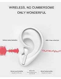 Auriculares Bluetooth, audífonos inalámbricos Auriculares estéreo con cancelación de ruido en la oreja con caja de carga y micrófono Auriculares deportivos con Bluetooth Auriculares para mujeres y hombres