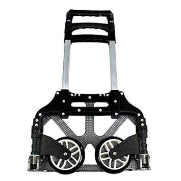 Gikvni 80 Kg Luggage Cart Folding Dolly Push Truck Hand Collapsible Trolley Luggage Aluminium (Black)