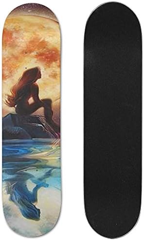 Jiajialiu Mermaid 31inch Maple Wood Double-Kick Deck Skateboard For Outdoor