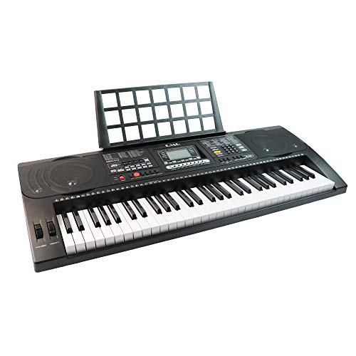 QMG 61 Key Digital Electronic Keyboard Piano with Dust Cover, Piano Sticker, and Power Supply - The Complete Portable Electronic Musical Instrument Package - Thumbnail 3