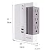6 Outlet Swivel Wall Tap，Surge Protector Power Strip with Dual USB Charging Ports (3.1A shared), OviiTech Wall Mount Socket Adapter,1500 Joules, Home/Office, ETL Certified