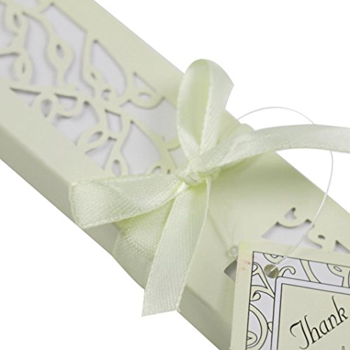 Luweki 1PC Silk Fold hand Fan Elegant Laser-Cut Gift Box Party wedding Gifts (Beige)