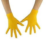 JustinCostume Wrist Length Lycra Spandex Gloves Halloween Costumes Yellow