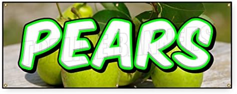 2 ft x 6 ft FRESH PEARS BANNER SIGN fruit stand produce farmer market u pick