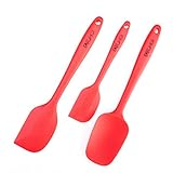 3-Piece Rubber Spatula Set with comfortable wide handle,Silicone Head is Heat Safe & Gentile on Nonstick Surfaces,For Baking or sauteing