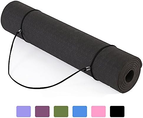 Eco Friendly Yoga Mat- 6mm Non Slip Odorless Durable Exercise Mats TPE Material Fitness Mats 72"x 24"