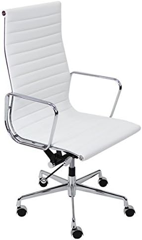 Amazon Co Jp イームズアルミナムチェア ハイバックチェア 本革 ホワイト キャスター 肘掛け クロムメッキ クロームメッキ 回転 昇降 高さ調節 レザー オフィスチェア ロッキングチェア ミーティングチェア 椅子 いす イス チェアー 会議室 書斎 白 1010lwh ホーム