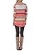 Evera Boutique Women's Striped 3/4 Sleeve Top (Medium, Coral)