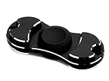 Zinc Metal Fidget Spinner Equpped with Stainless Steel Bearing - High Grade Stress Relief Fidget Toy (Black)