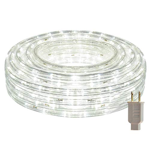 STARSHINE 120V LED Rope Lights,Connectable Waterproof LED String Lights Kit for Patio, Backyard, Garden, Wedding, Christmas Party, Indoor and Outdoor Decorations, UL Listed (26FT/8M, White)