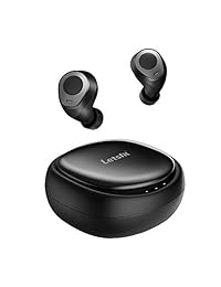 Auriculares inalámbricos Letsfit Bluetooth 5.0, auriculares intrauditivos auténticos inalámbricos, 20 horas de tiempo de reproducción, graves profundos, sonido estéreo 3D, auriculares Bluetooth con micrófono integrado, estuche de carga portátil