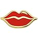 PinMart Red and Gold Lips Kissing Cute Trendy Enamel Lapel Pin