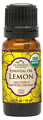 US Organic 100% Pure Lemon Essential Oil - USDA Certified Organic, Cold Pressed - W/Euro droppers (More Size Variations Available) (10 ml / .33 fl oz) - Thumbnail 2