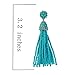 NLCAC Women's Beaded tassel earrings Long Fringe Drop Earrings Dangle Turquoise