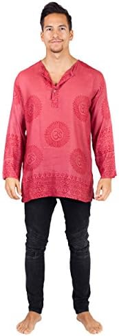 uinisex om mantra indian kurtaTop-Maroon-Large