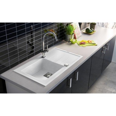 Carea Evier De Cuisine Evier A Encastrer Arcos Blanc 1 Cuve Cuisines Et Salles De Bain Eviers De Cuisine Kendalfloral Com