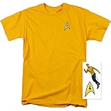 Star Trek Command Uniform T Shirt w/ Liquid Gold Ink & Exclusive Stickers