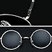 Joopin Round Sunglasses Circle Hippie Sun Glasses Polarized UV400 Trendy Teashade Circular Shades for Women Men Halloween Costume (Silver Black)