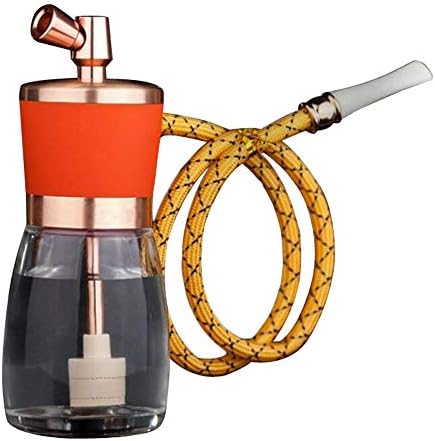qwert Original Premium All Glass Hookah. Hand Made Grade A Circulating type Leather tube (Color : B)