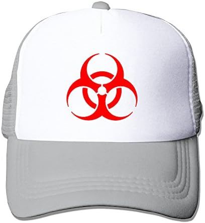 LIANBANG Residentevil Biohazard symbol Adjustable Printing Mesh Cap Unisex Adult Sun Visor Baseball Mesh Hat - Grey