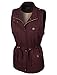 LE3NO Womens Faux Fur Anorak Military Vest with Pockets,L3nwv3010_burgundy,Small