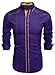Coofandy Men's Button Down Dress Shirts Casual Slim Fit Shirts(Purple,M)