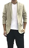 Men 's Stylish Slim Fit Blazers Beige Colour - 100% Cotton Woven Jacket - Imported lightweight & Soft Fabric - For All Occasions,Khaki,48