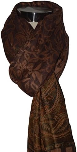 Handmade Pashmina Wool, Super Soft Cashmere Feel, Warm Jamawar Weave Scarf. X1549