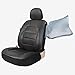 Leader Accessories Platinum Vinyl Auto Faux Leather Black One Car Seat Cover for HighBack/Low Back Front Seat with Airbag Back Pocket