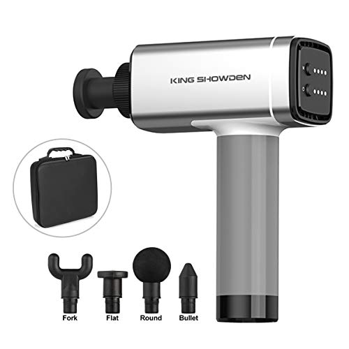 Handheld Deep Tissue Muscle Massager Gun Massage Device with Multiple Heads, Professional Cordless Percussion Vibration Therapy for Body Pain Relief,Neck,Shoulder,Back,Leg,Foot