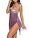 Avidlove Women Sexy Lingerie Halter Irregular Outfits Babydoll Set Lace Chemise Purple M