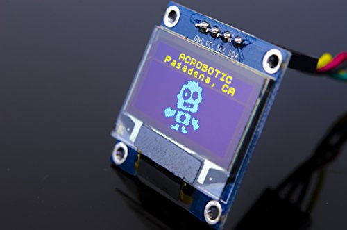 ACROBOTIC 0.96" Inches Yellow-Blue I2C 128x64 OLED LCD Display Module for Arduino, ESP8266, MSP420, STM32, 8051, Raspberry Pi LED Screen