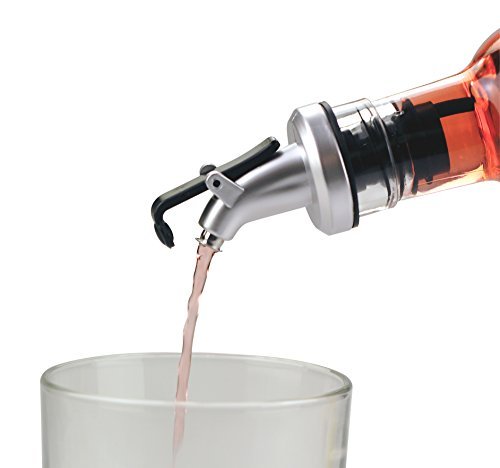Ellora Farms | Venus Chef Pourer | BPA Free | Specially Designed for Oil, Vinegar, Wine or Salad Dressings | Dispenser Bottles Top Black | Fits 16 oz bottles | Pack of 4