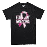 Pink Ribbon For My Grandma - Breast Cancer Awareness Unisex YOUTH Big Boy T-shirt (Large, BLACK)