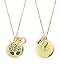 Gold Tree of Life Essential Oil Diffuser Necklace - Aromatherapy Jewelry - Hypoallergenic 316L Surgical Grade Stainless Steel, 20.8” Chain + 9 Washable Insert Pads + Charms …